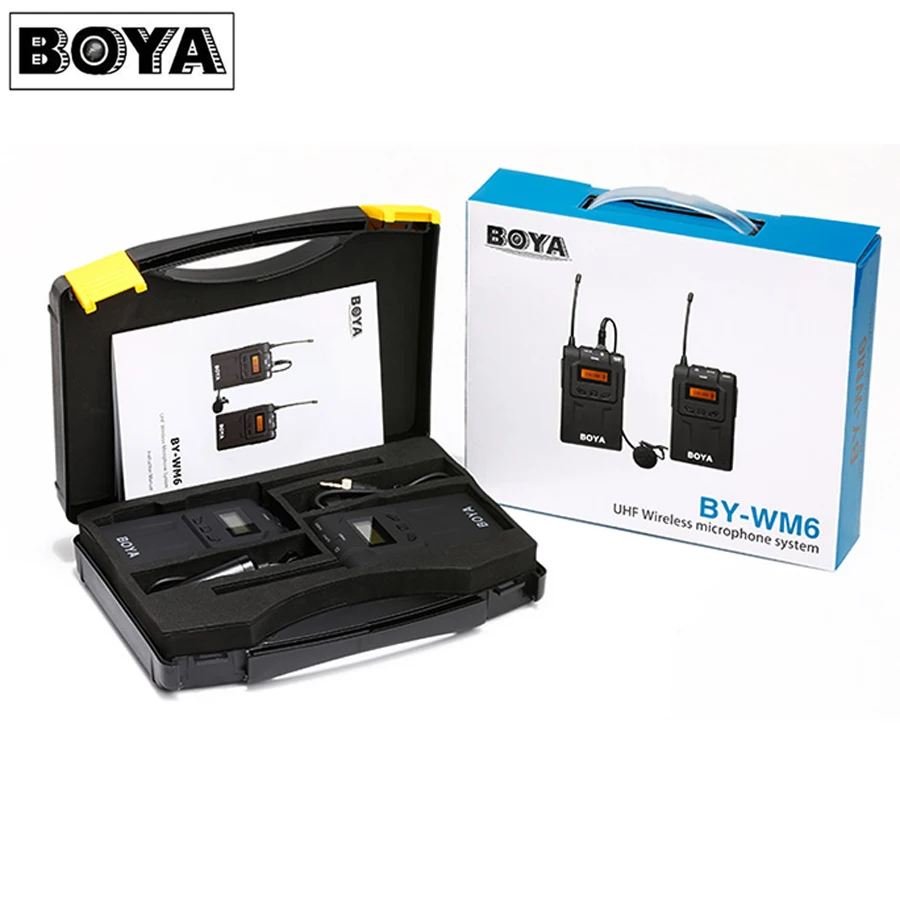 Всенаправленный петличный микрофон BOYA BY WM6 UHF ультра высокочастотный 48 каналов