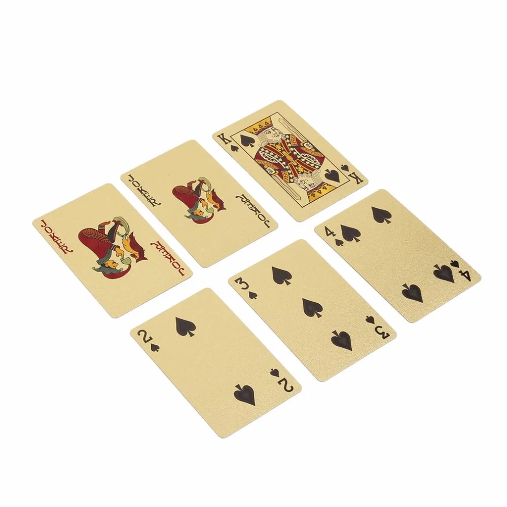 Покерные карты PET/PVC водостойкие Пластиковые роскошные покрытые фольгой