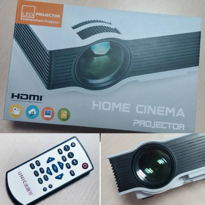 Original UC40+ LED Projector HDMI 800lms 3D Mini Pico portable Home Theater beamer multimedia proyector Full HD 1080P video |