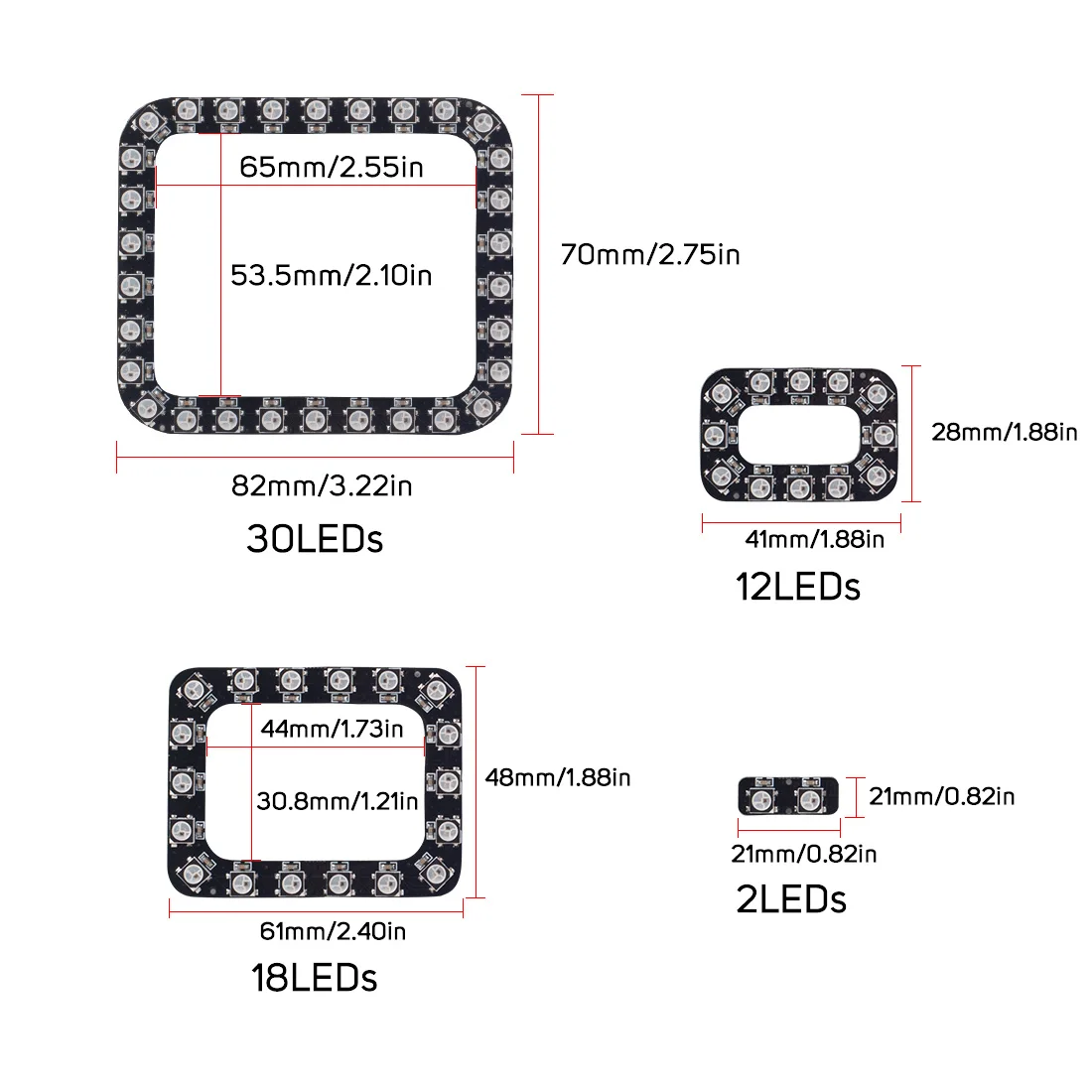WS2812B RGB светодиодный экран прямоугольной Пиксельной панели 4 прямоугольника 62 светодиодный s SMD5050 цифровой индивидуально адресуемый полный цвет мечты DC5V