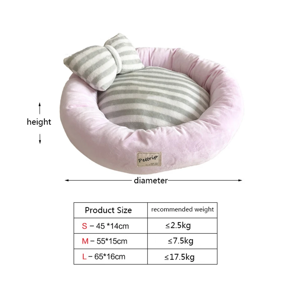Dog Cat Bed Flannel Cotton-padded Warm Pet House Striped Mat for Cats Dogs Winter Thicken Sleeping Supplies Products | Дом и сад
