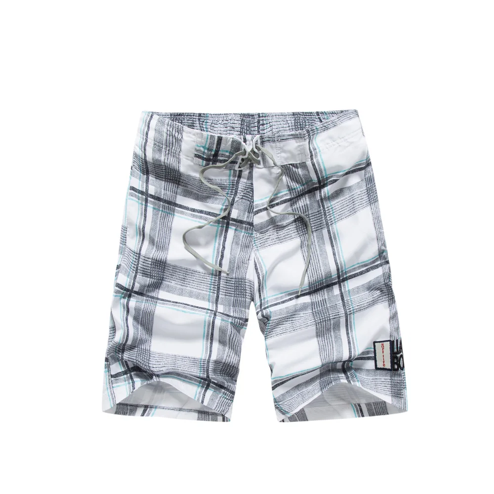 Мужские модные клетчатые пляжные шорты из полиэстера Женский Повседневный