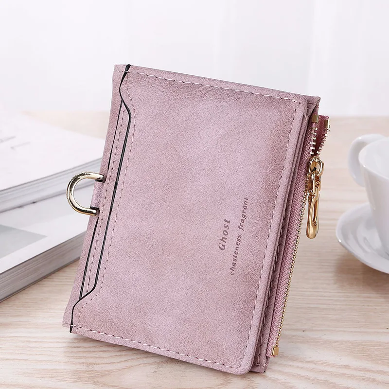 

Women Wallet PU Leather Frosted Retro Purse Hand Holding Zipper Credit Card Holder Organizer New