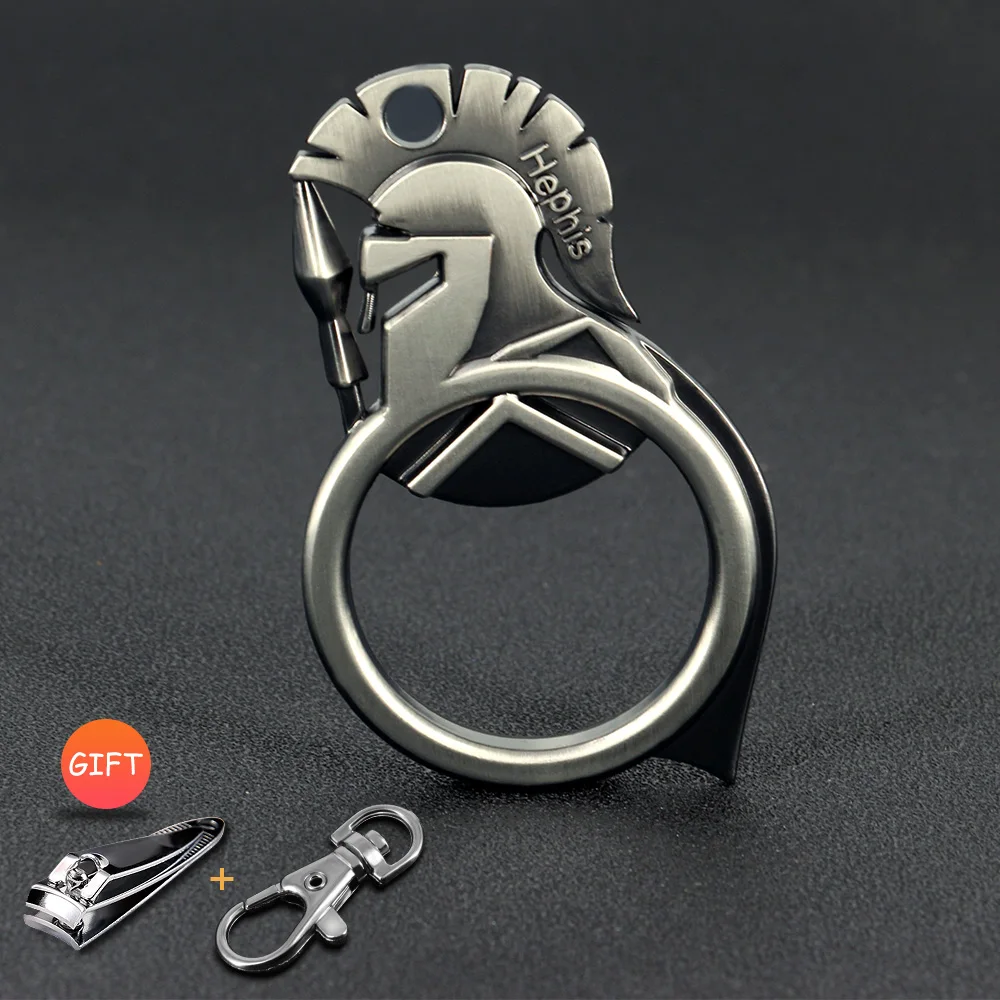 Hephis hero High End Car Key chain Sparta warrior God OF War Keychains Bottle Opener Unpacker Holder Ring For Men Gift K11 | Украшения и