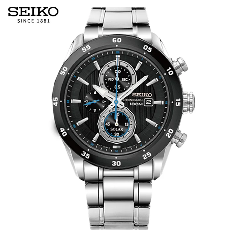 Оригинальные SEIKO солнечные часы модные трендовые деловые кварцевые мужские часы SSC531J1