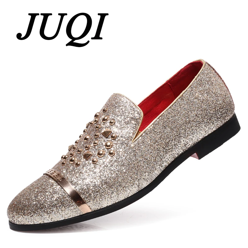 2019 Newest Fashion Luxury Brand Bling Paillette Men Loafers Charming Elegant Party Casual Shoes Handmade Silp-On Dress | Обувь