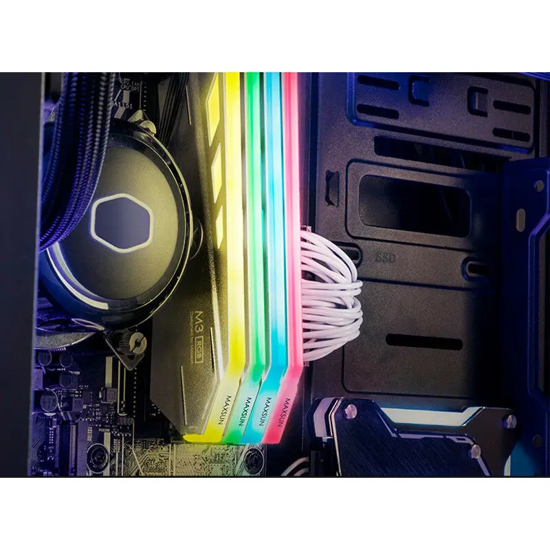 MAXSUN RGB ram ddr4 8 Гб 3000 МГц Настольный алюминиевый сплав 288pin s 1 2 V модуль быстрого