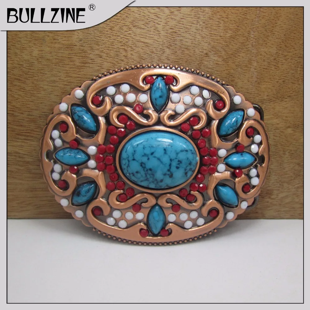 Модная пряжка для ремня Bullzine с камнями с античной латунной отделкой FP-03274 подходит для ремня шириной 4 см