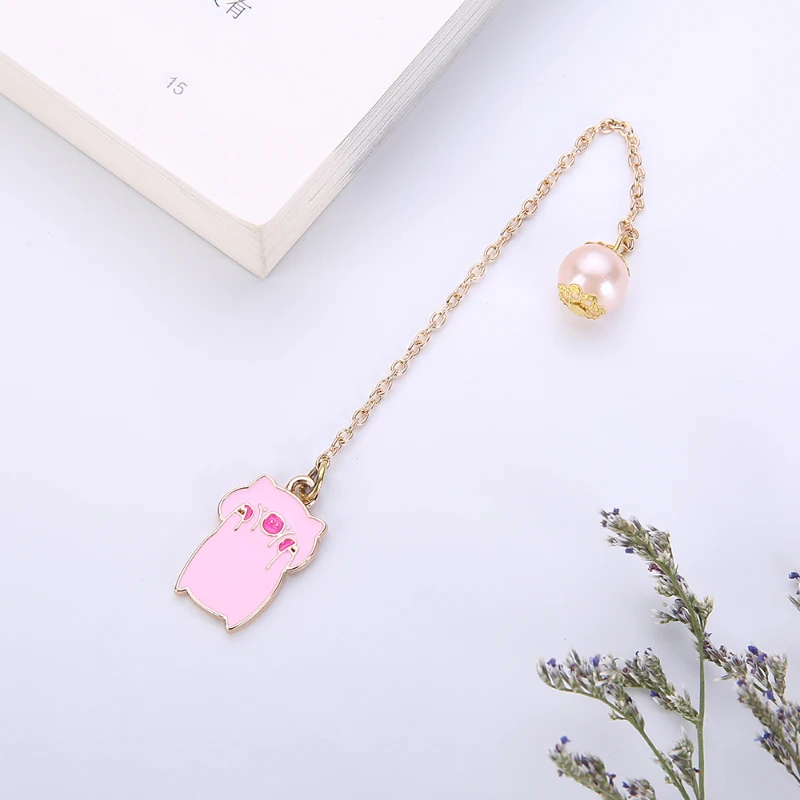 Gwwfs мини Закладка свинья жемчуг брелок Lucky Cat Rocket подарки для мужчин и женщин
