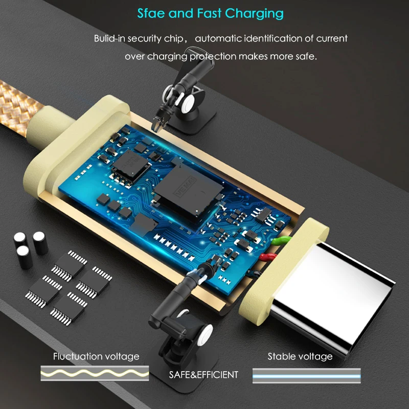 USB Type C кабель Suptec 2.4A для Huawei Mate 20 Pro быстрой зарядки и передачи данных Samung S9 Note 9 One