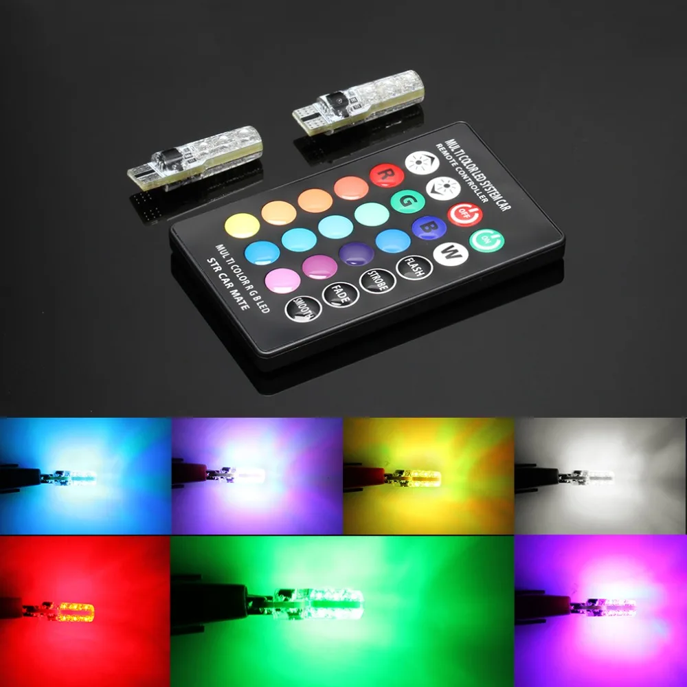 T10 W5W светодиодные RGB лампы с пультом дистанционного управления 194 168 501