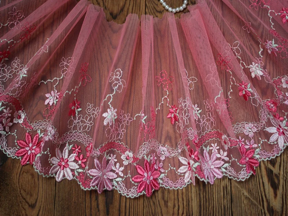 6 5 дюйма 17 см wide-2yards/лот DIY ремесло Коралловая Роза + розовый ледяной зеленый