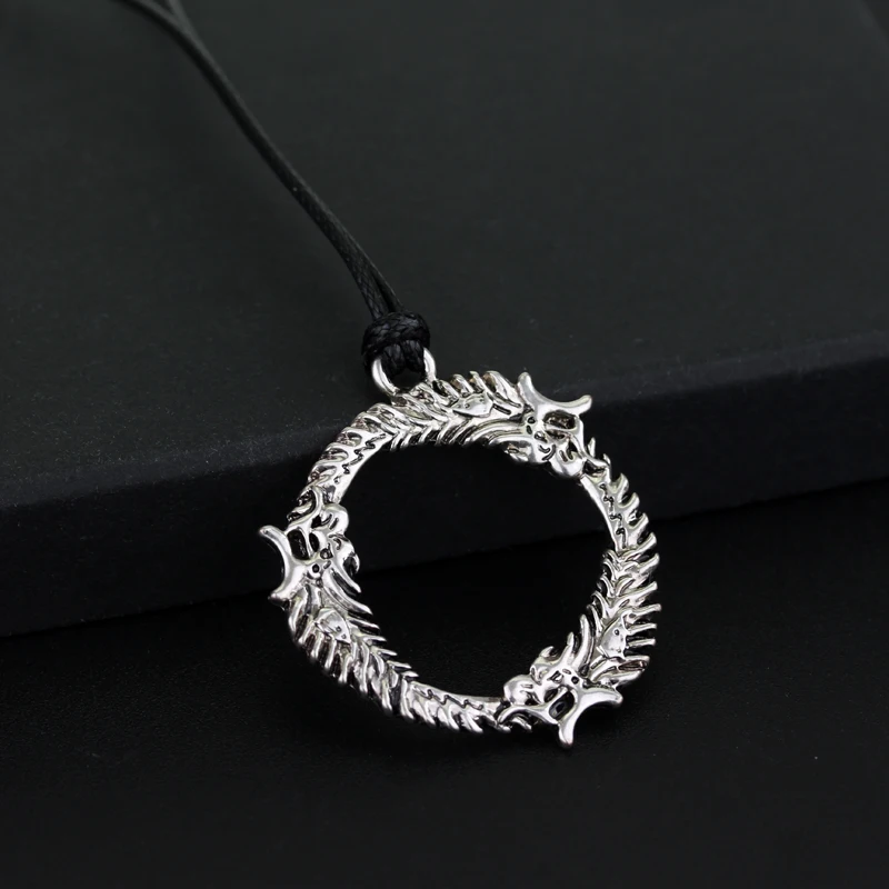Ожерелье с драконом игра старый свиток TES Skyrim Ouroboros ожерелье подвеской веревочная
