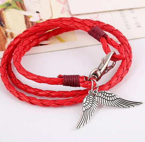 Simple woven Multilayer Leather Bracelets &amp Bangles for man woman Vintage Wing Wristband unisex Jewelry Gift 5 colors | Украшения и