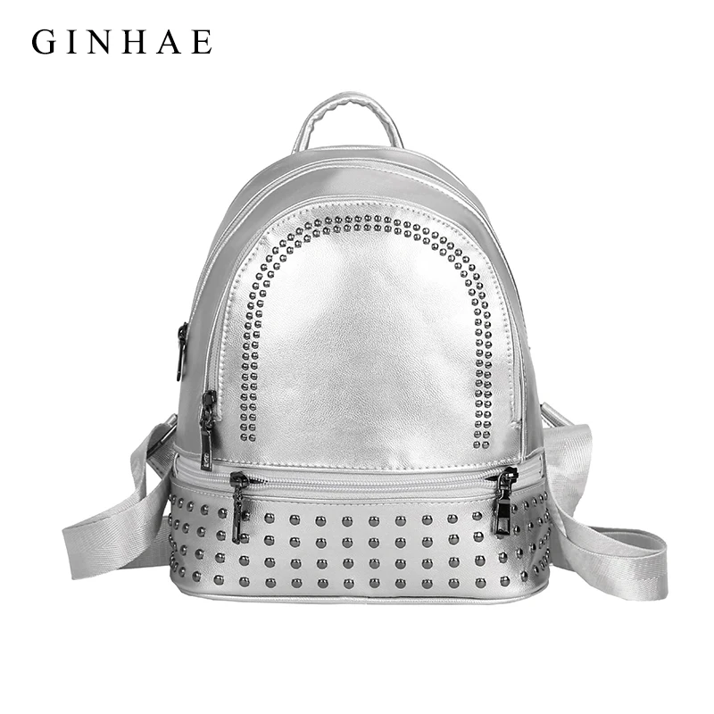 GINHAE/Модная женская сумка с заклепками маленькие рюкзаки женские мягкие из