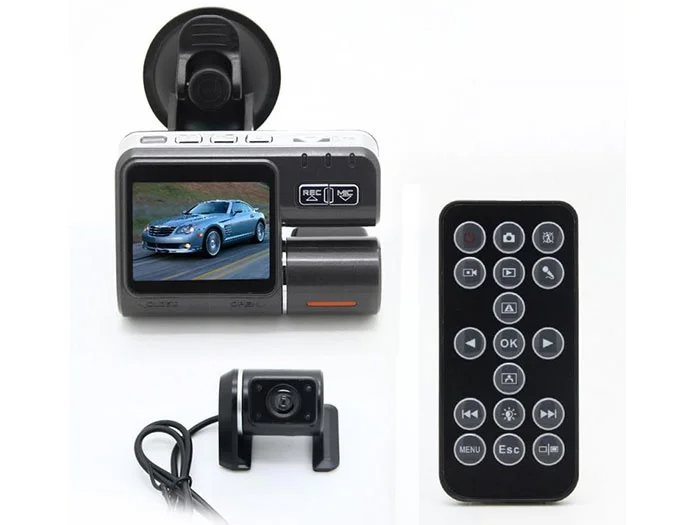 Автомобильный видеорегистратор I1000 с двумя камерами i1000 Auto HD 1080P черной коробкой