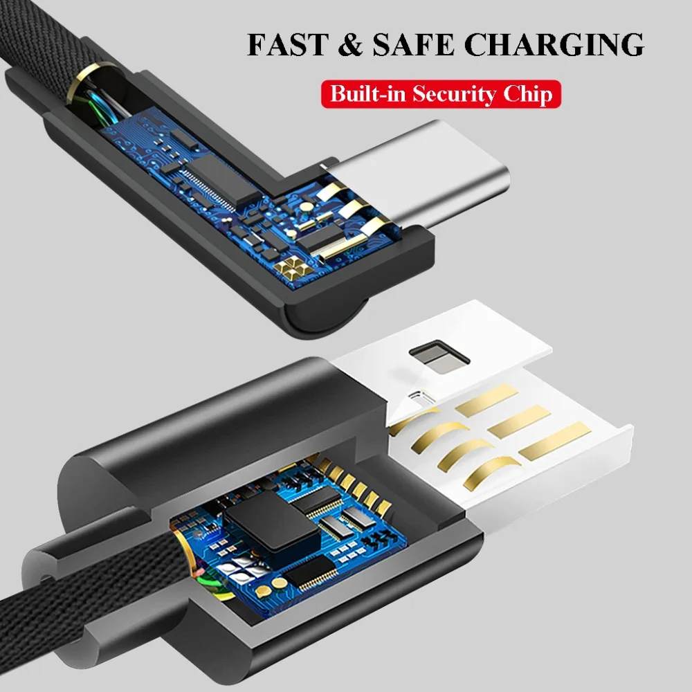 Кабель USB Type-C SUPTEC 90 градусов 2 4 А для быстрой зарядки и передачи данных | Мобильные