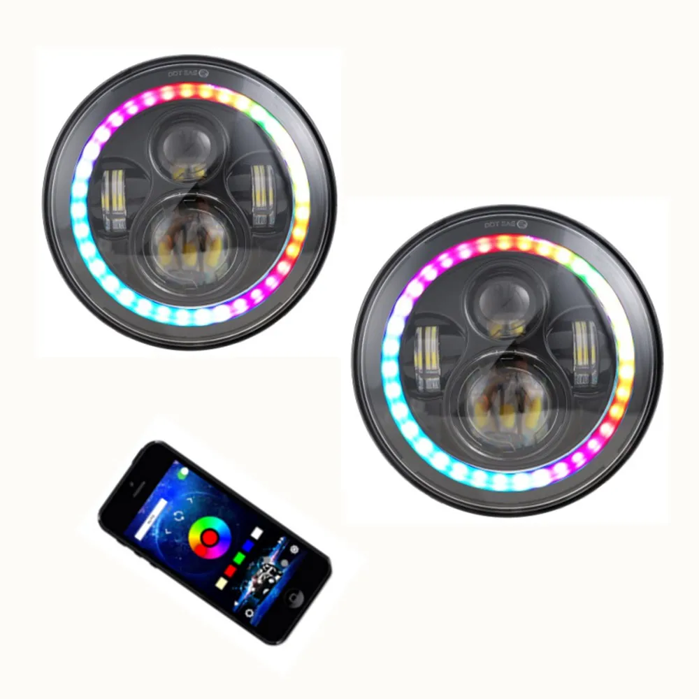 Marloo 7 &quotсветодиодный RGB Halo головной светильник s + 4&quot чеканка светодиодный туман