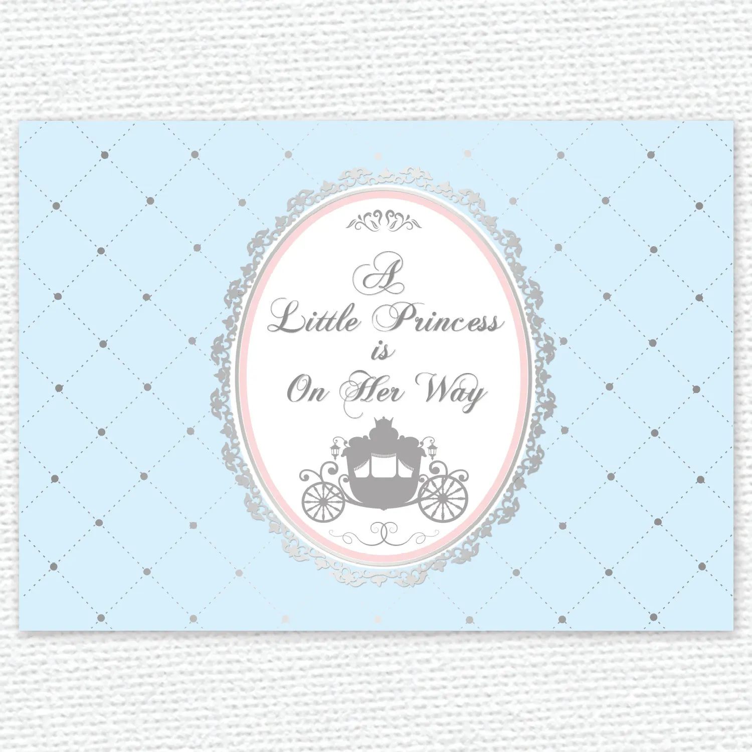Пользовательские синий Серебряный Розовый принцесса карета Золушка baby shower 1st