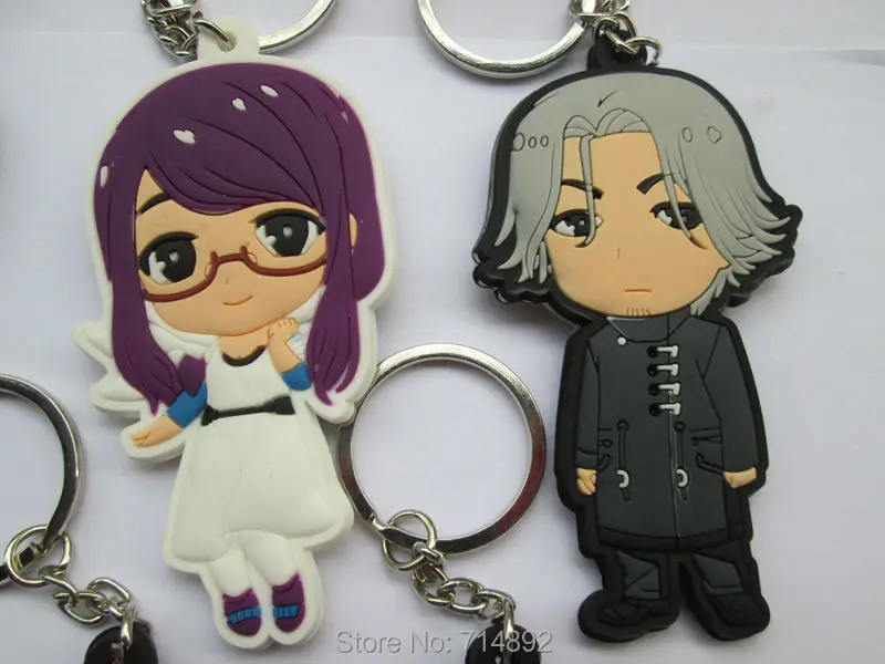 8 шт./лот Tokyo Ghoul рисунок Kaneki Кен/Kirishima Touka / Kamishiro Rize ПВХ Брелки и Подвески Бесплатная