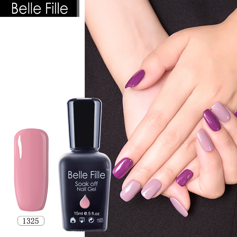 Belle Fille 237 цветной блестящий клей ногтей UV светодио дный гель лак для 15 мл