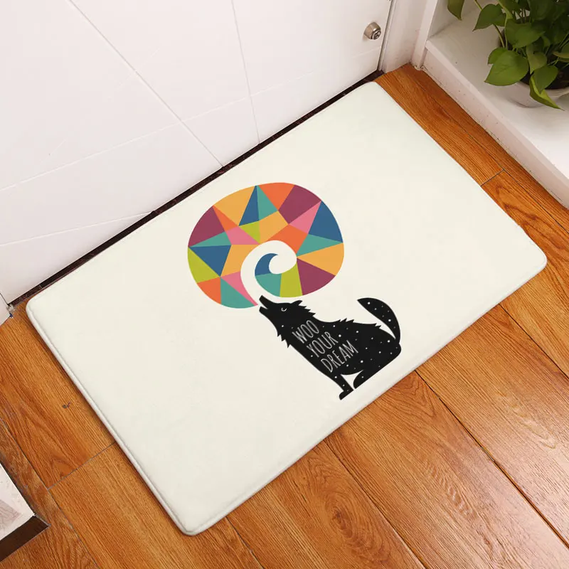 Добро пожаловать коврик фланелевый водостойкий нескользящий мультфильм кошка