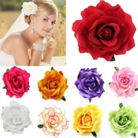 diy headdress hair accessories for bridal wedding flocking cloth red rose flower hairpin hair clip wedding party accessories