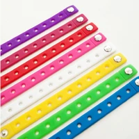 1pcs random color silicone bracelet wristbands 19 5cm with shoe croc buckle pvc shoe accessories shoes charms kid birthday gifts