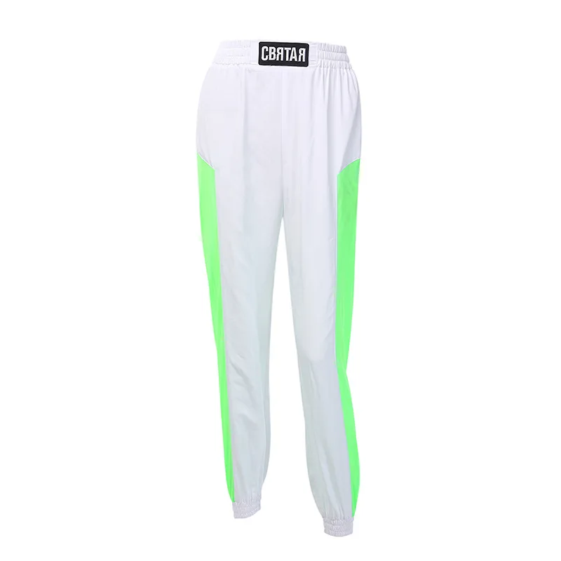 Shстайл сторона полоса письмо осень Jogger Брюки женские 2019 Повседневная Уличная