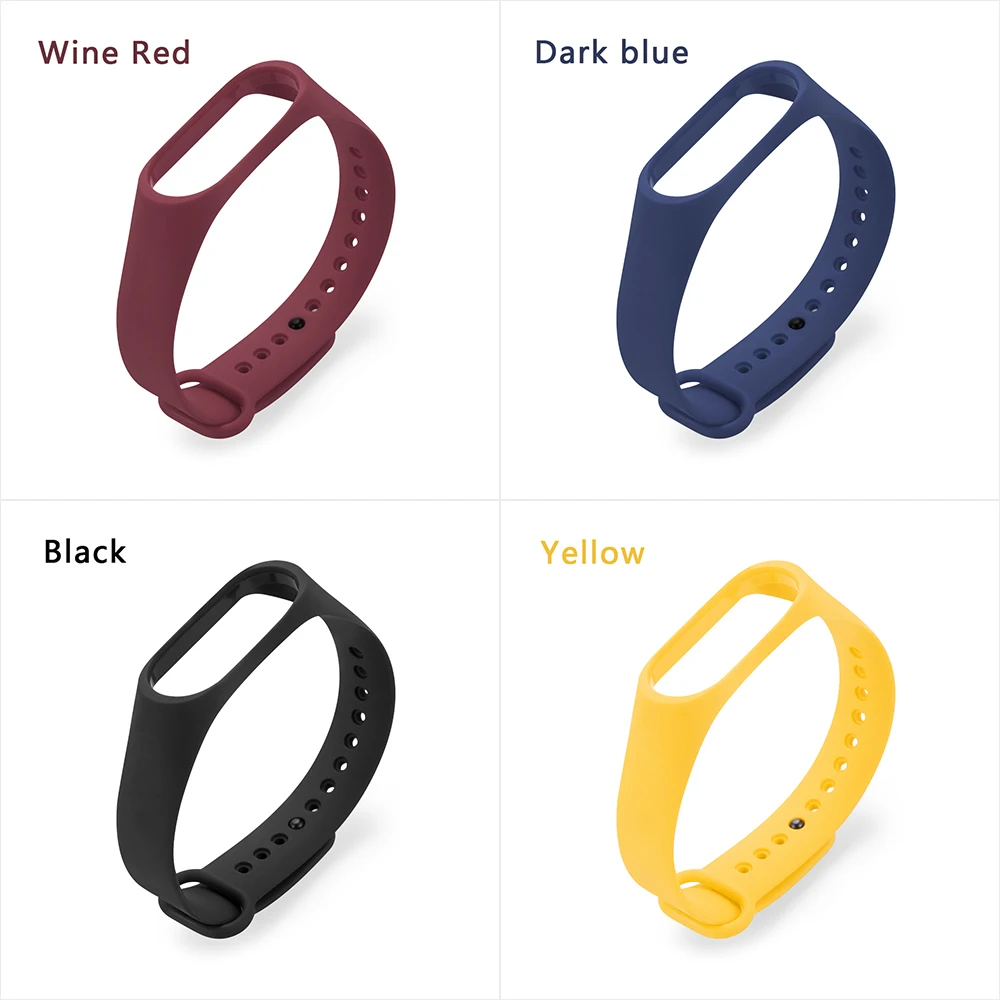 Ремешок силиконовый для XIAOMI Mi Band 4 3 мягкий спортивный классический регулируемый
