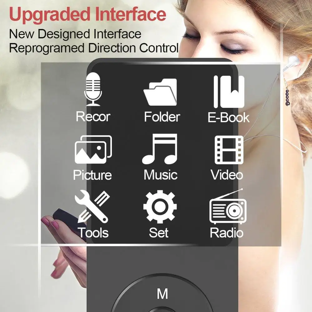 WiHoo 16G MP3 плеер без потерь Звук Музыкальный с FM радио видео проигрыватель