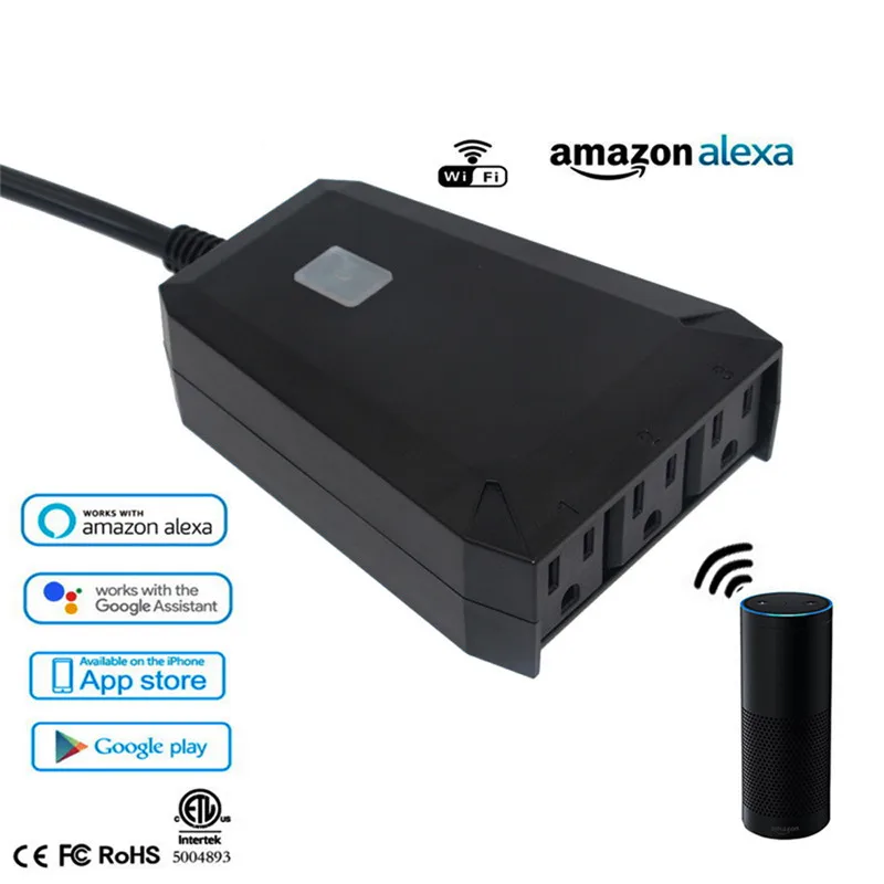 10 шт. умная розетка IP44 Водонепроницаемая наружная Вилка питания Wifi переключатель