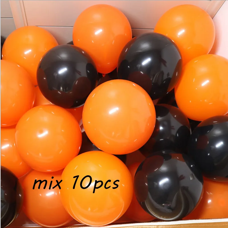 mix 10pcs Воздушный шар на Хэллоуин Декорации набор Скелет Летучая мышь с черным оранжевым латексным шаром Хэллоуин день Вечерние Декорации декорации - Цвет: mix 10pcs