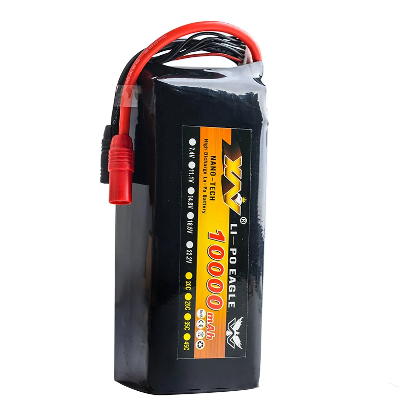 6S 22 2 V 10000mAh RC LiPo батарея 25C Max 50C для UAV мультироторный Квадрокоптер самолёт лодка