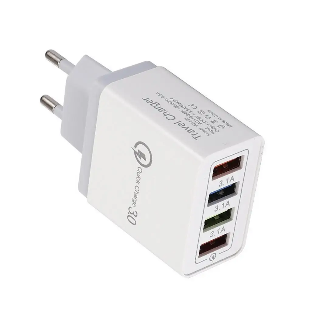 4 порта USB Порты и разъёмы красочные Зарядное устройство 3A 5V путешествия зарядное