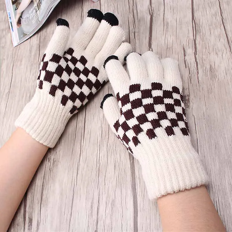 Мужские ветрозащитные перчатки на запястье Guantes Luvas зимние квадратные ветрозащитные вязаные митенки, перчатки