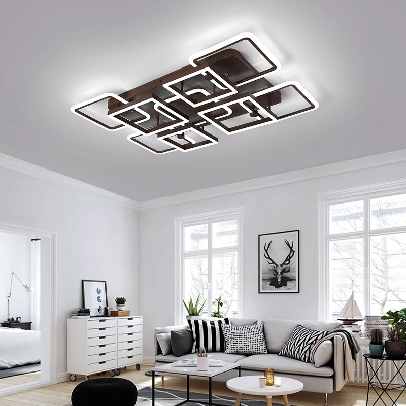 Простая атмосферная прямоугольная Светодиодная потолочная лампа Современная