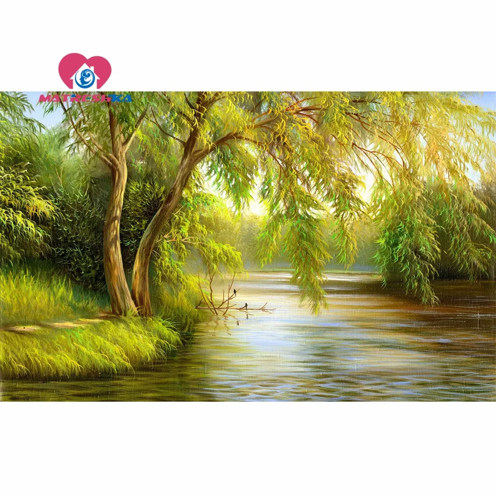 Алмазная вышивка камни в форме ромба Стразы Пейзаж Природа алмазной мозаики 5d diy