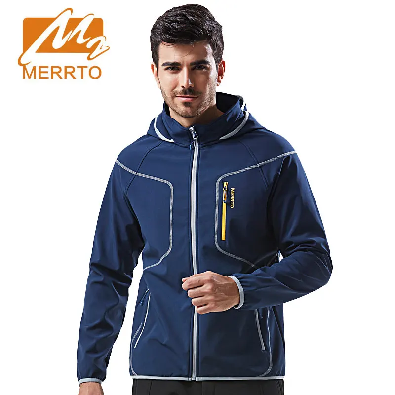 Merrto Для мужчин открытый с капюшоном мягкая В виде ракушки Костюмы ветрозащитный