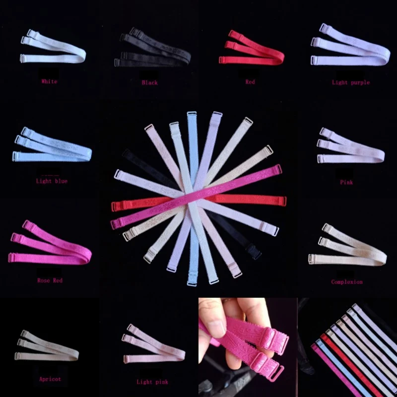 1.8cm Jacquard Non-Slip Bra With Underwear Straps Solid Color Adjustable Shoulder Strap Intimates Accessories | Женская одежда