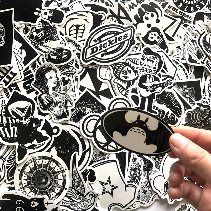 300 шт черно-белая наклейка doodle панк JDM крутая Татуировка красота наклейка ноутбук чемодан для скейтборда велосипед игрушка Стайлинг наклейки
