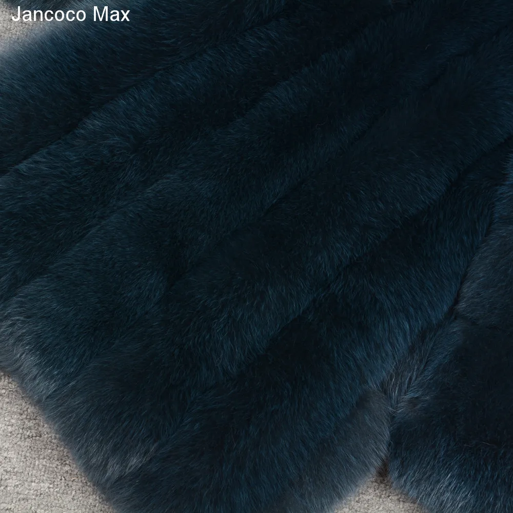 Jancoco Max Lady модное зимнее теплое длинное пальто из натурального Лисьего меха, женская верхняя одежда из натурального меха, Новое поступление S7152