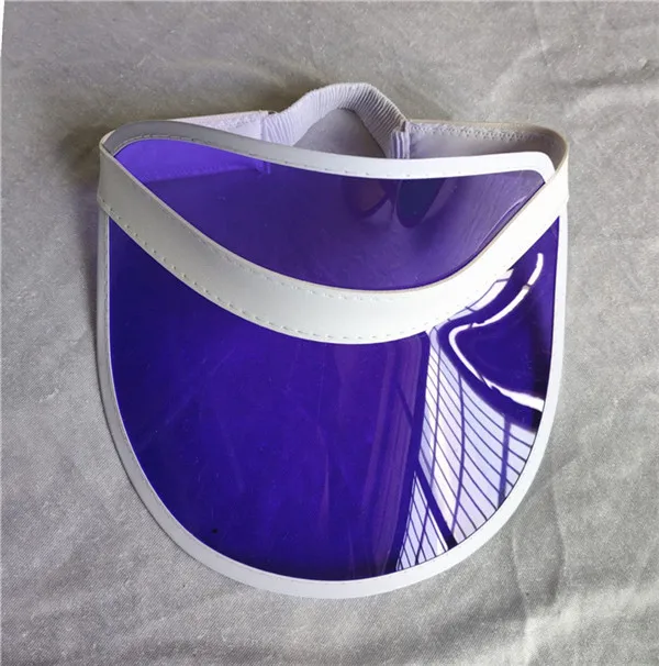 Style B Purple Уличные Детские Солнцезащитные Козырьки с защитой от УФ-лучей, кепки для маленьких девочек, детские праздничные конфетные ПВХ Пластиковые солнцезащитные козырьки, пустые шляпы без топов, пляжные шляпы - Цвет: Style B Purple