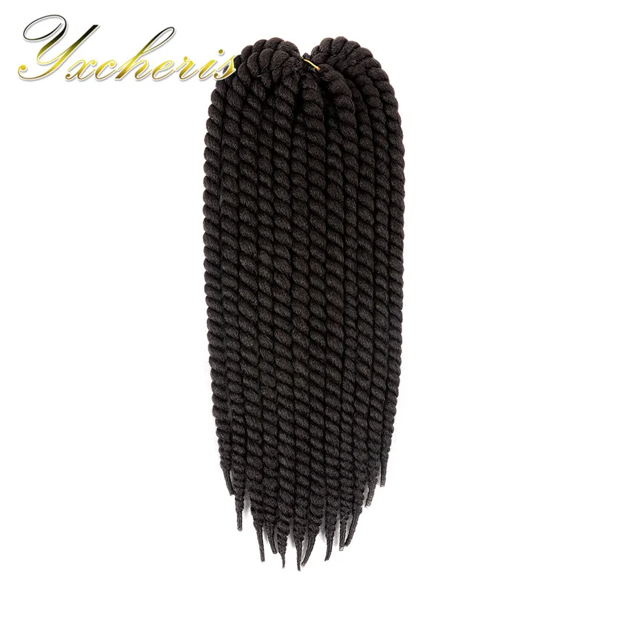 YXCHERISHAIR HAVANA mambo твист вязание крючком плетение волос 1 шт./упак. 2" 120 г эффектом деграде(переход от темного к черного, серого и синего цвета синтетический Высокая Температура волокна