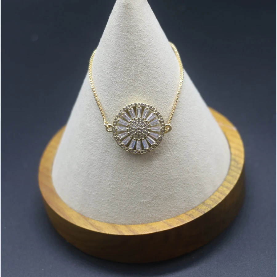 

10pcs/lot 20MM Copper crystal zircon gold plate chain bracelet fashion charm women jewelry dangle, original design, spring gift