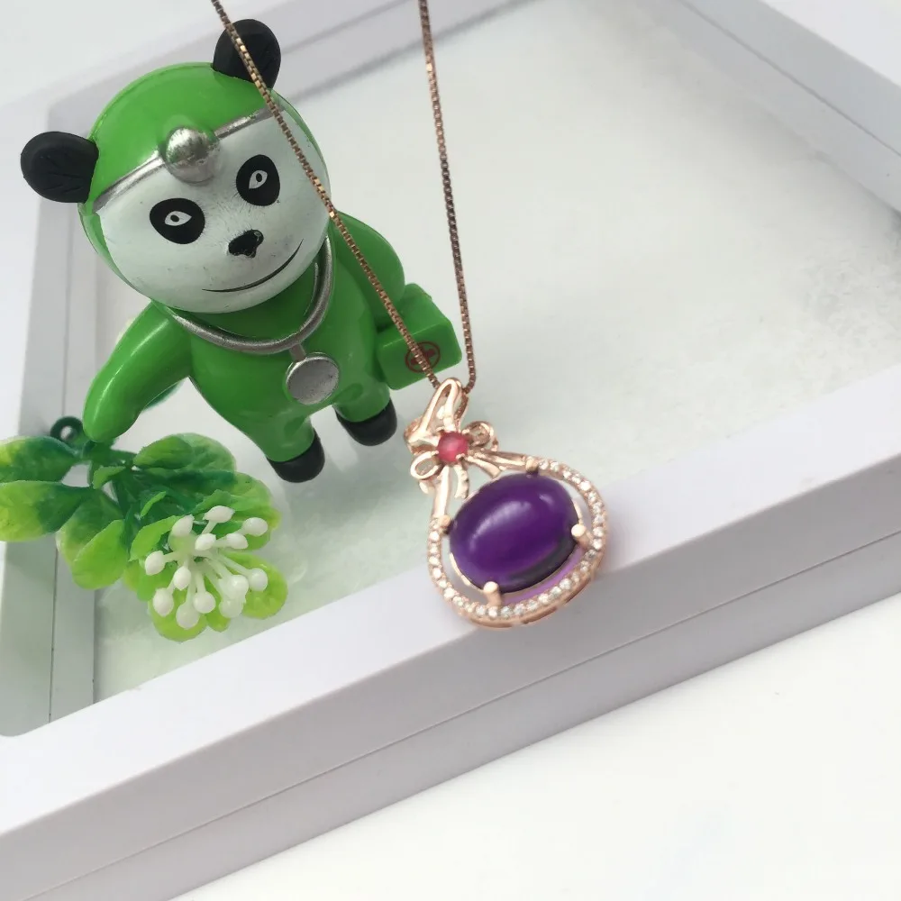 

KJJEAXCMY boutique jewels 925 pure Silver Amethyst female pendant fine butterfly to send Necklace