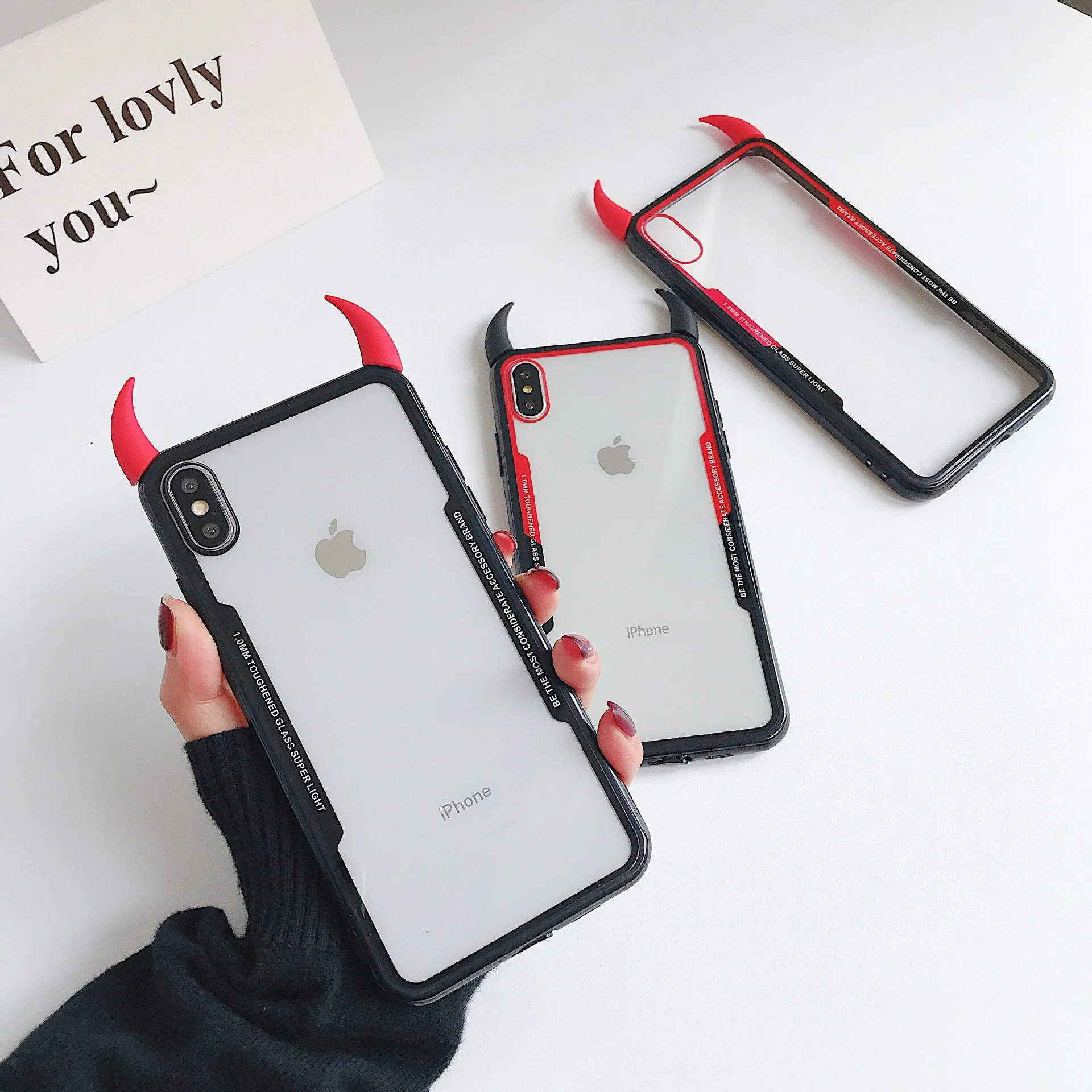 Cartoon new transparent simple Horn glass for Huawei P20LITE /P30/MATE 20LITE phone case nova3e cases |