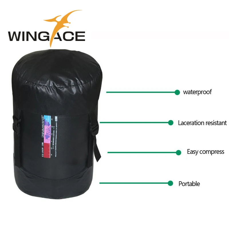 WINGACE заполнить 600 г 1000 утка вниз кемпинг спальный мешок пуховый 400T нейлон складной