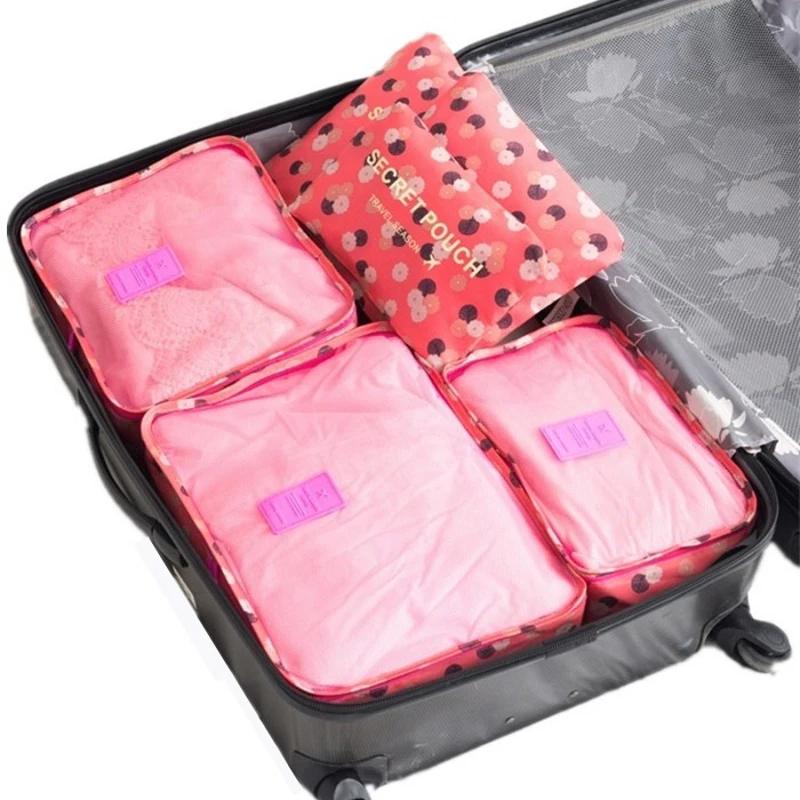 

6 pc/set travel bag Oxford cloth bag of home storage closet drawer organizer divider travel bags clothing classification packing