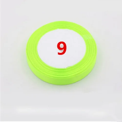 Fluorescent green 25 мм, 1890 метров, шелковая атласная лента, украшение для свадебной вечеринки, пригласительная открытка, подарочная упаковка, рождественские принадлежности для скрапбукинга Riband - Цвет: Fluorescent green